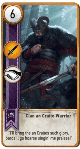 Clan an Craite Warrior Gwent card from The Witcher 3