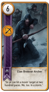 Clan Brokvar Archer Gwent card from The Witcher 3