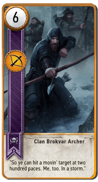 Clan Brokvar Archer Gwent card from The Witcher 3