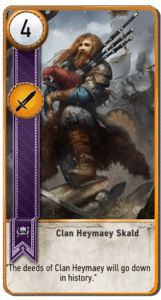 Clan Heymaey Skald Gwent card from The Witcher 3
