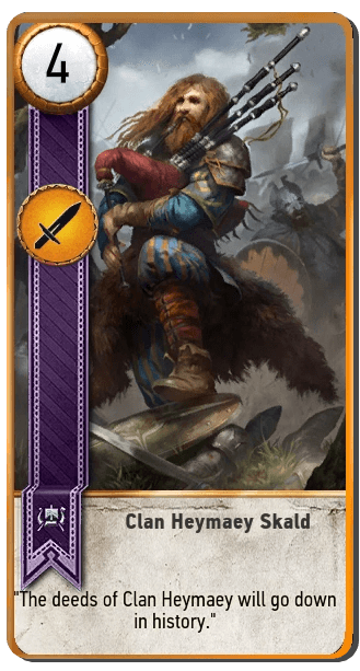 Clan Heymaey Skald Gwent card from The Witcher 3