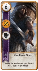 Clan Dimun Pirate Gwent card from The Witcher 3