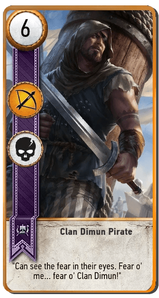 Clan Dimun Pirate Gwent card from The Witcher 3