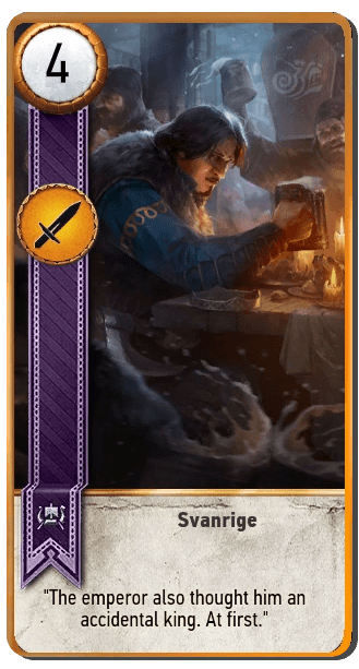 Svanrige Gwent card from The Witcher 3