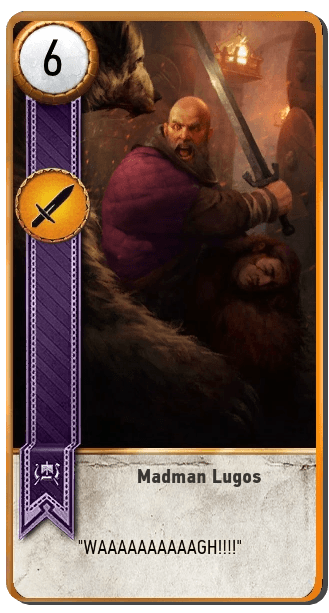 Madman Lugos Gwent card from The Witcher 3
