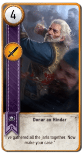 Donar an Hindar Gwent card from The Witcher 3