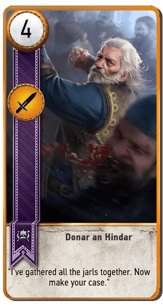 Donar an Hindar Gwent card from The Witcher 3