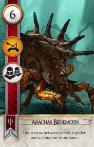 Arachas Behemoth Gwent card from The Witcher 3