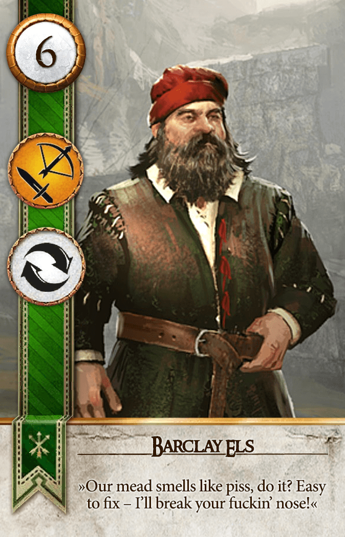 Barclay Els Gwent card from The Witcher 3
