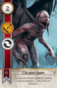 Celaeno Harpy Gwent card from The Witcher 3