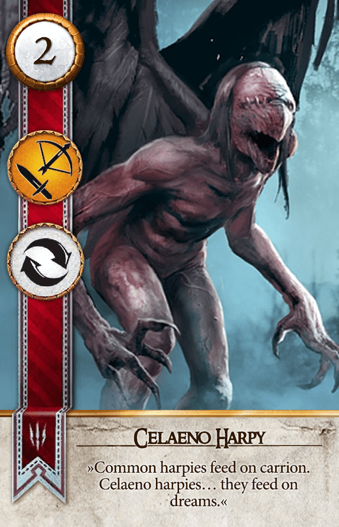 Celaeno Harpy Gwent card from The Witcher 3