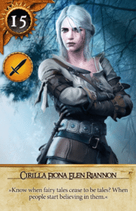 Cirilla Fiona Elen Riannon Gwent card from The Witcher 3