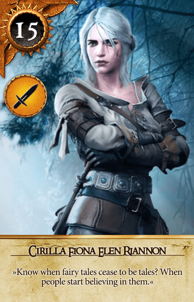 Cirilla Fiona Elen Riannon Gwent card from The Witcher 3