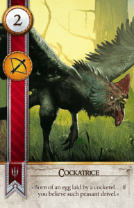 Cockatrice Gwent card from The Witcher 3