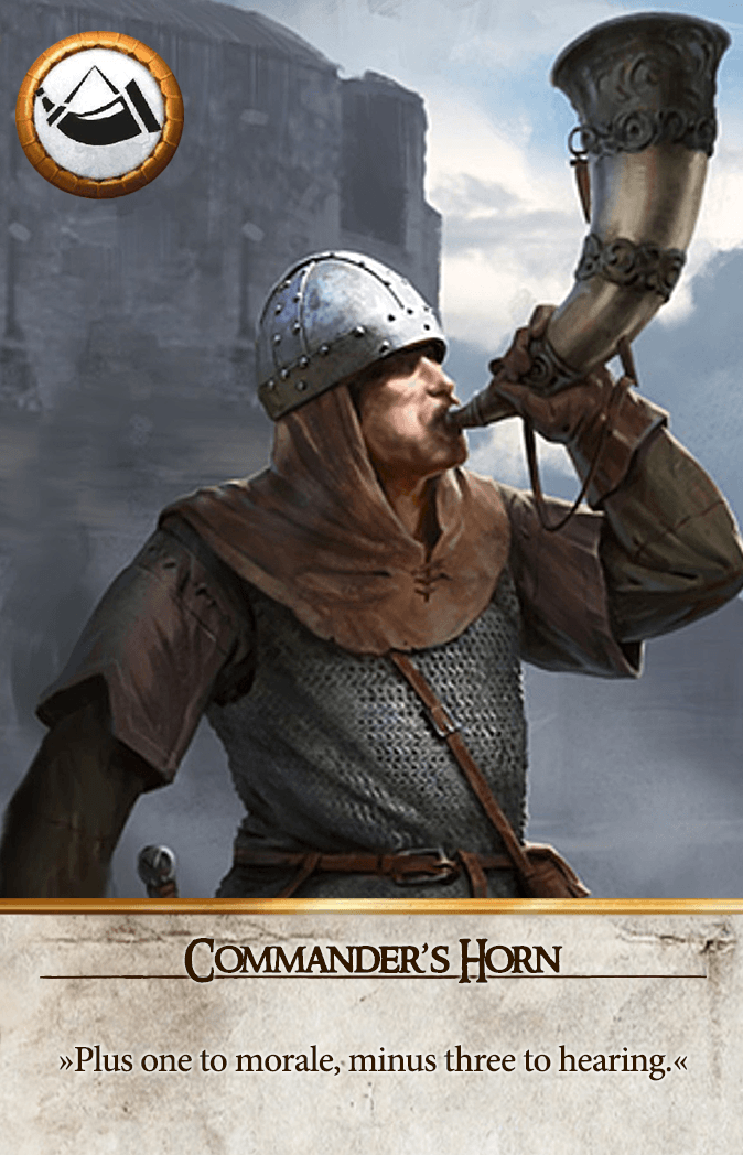 Commander's Horn Gwent card from The Witcher 3