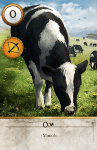 Cow Gwent card from The Witcher 3