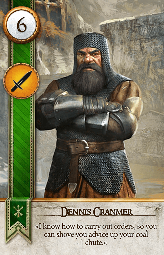 Dennis Cranmer Gwent card from The Witcher 3
