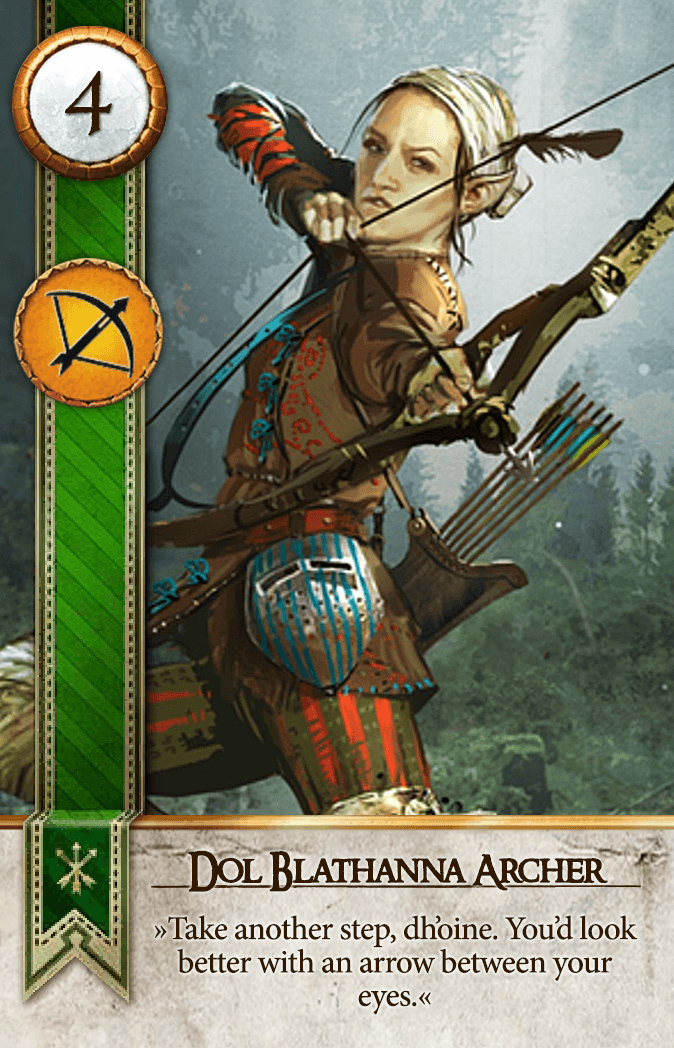 Dol Blathanna Archer Gwent card from The Witcher 3