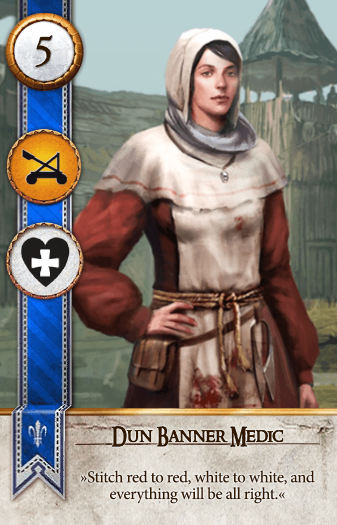 Dun Banner Medic Gwent card from The Witcher 3