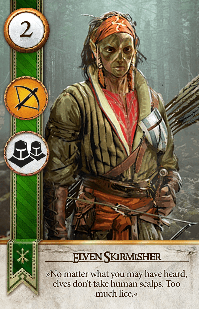 Elven Skirmisher Gwent card from The Witcher 3