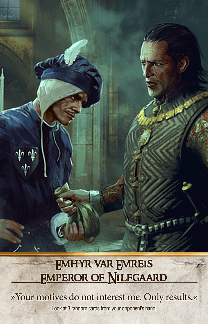 Emhyr var Emreis: Emperor of Nilfgaard Gwent card from The Witcher 3