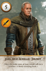 Emiel Regis Rohellec Terzieff Gwent card from The Witcher 3