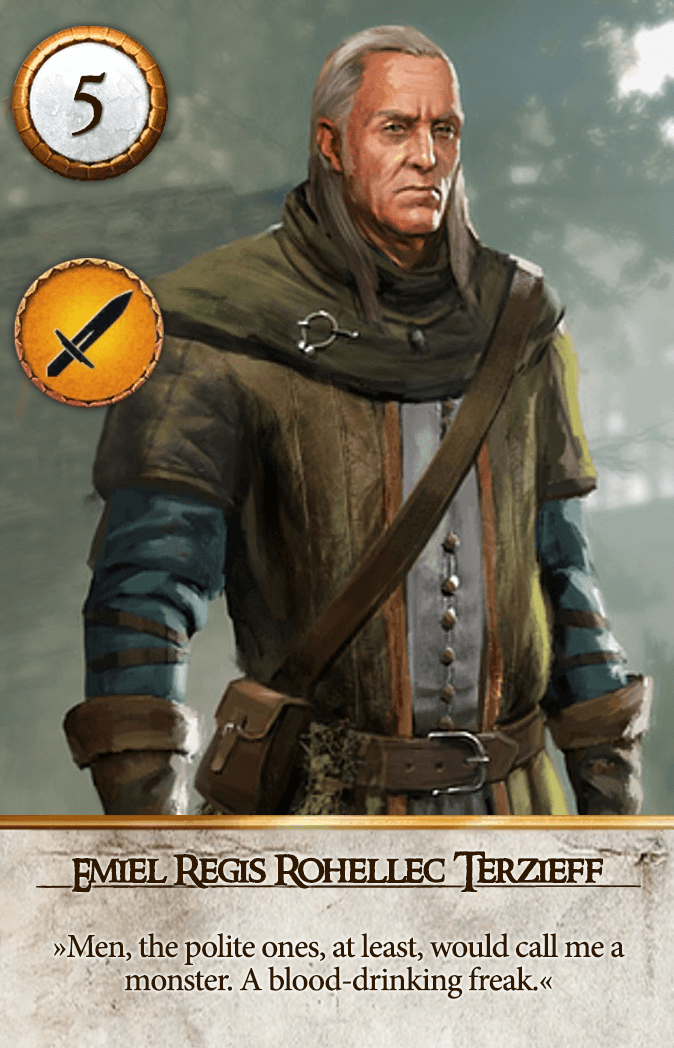 Emiel Regis Rohellec Terzieff Gwent card from The Witcher 3