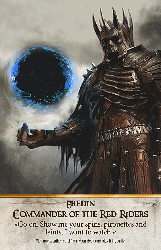 Eredin: Commander of the Red Riders Gwent card from The Witcher 3