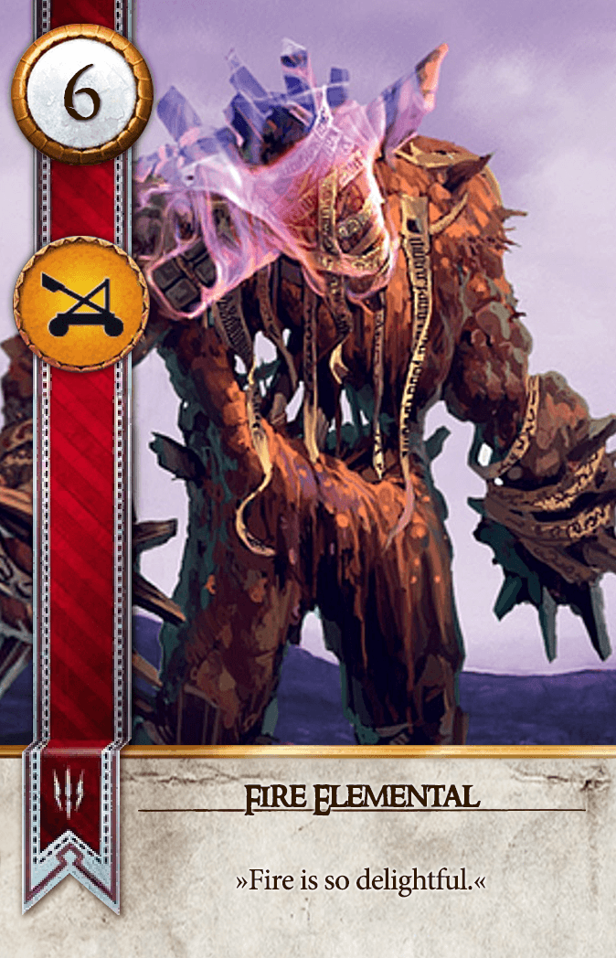 Fire Elemental Gwent card from The Witcher 3