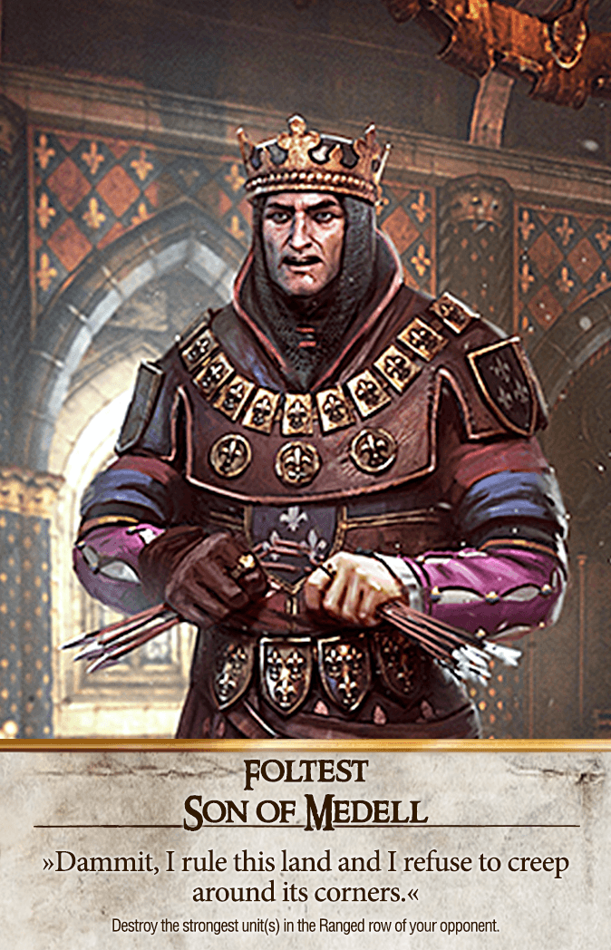 Foltest: Son of Medell Gwent card from The Witcher 3