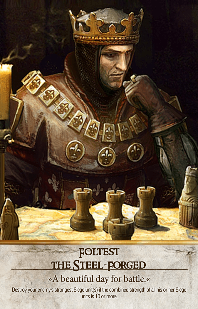 Foltest: The Steel-Forged Gwent card from The Witcher 3