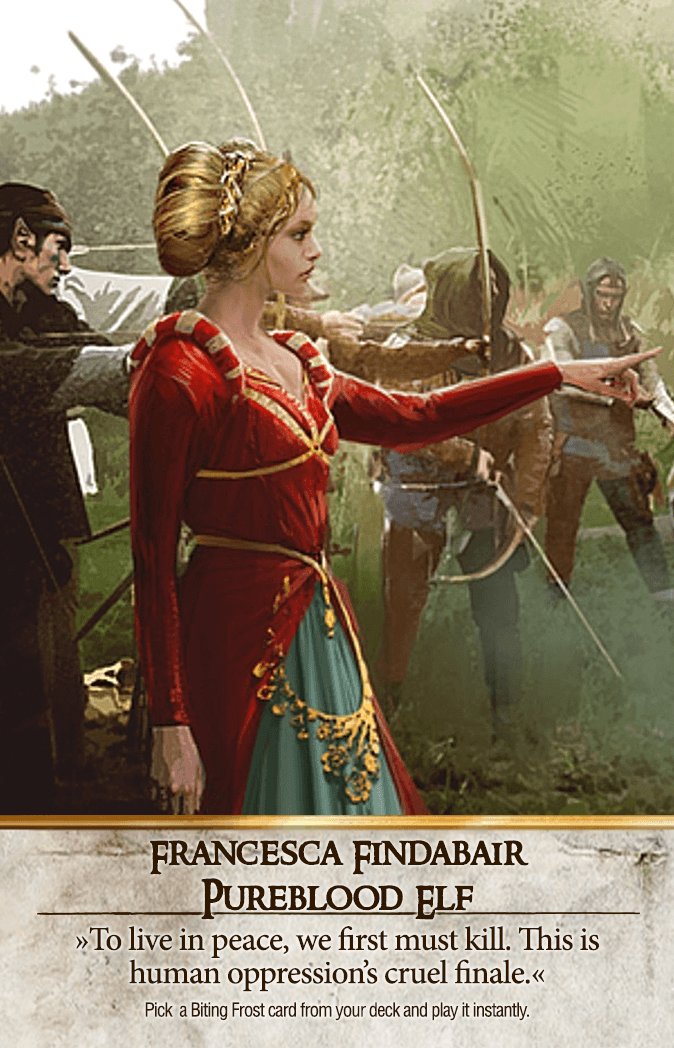 Francesca Findabair: Pureblood Elf Gwent card from The Witcher 3