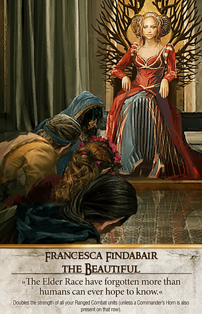 Francesca Findabair: The Beautiful Gwent card from The Witcher 3
