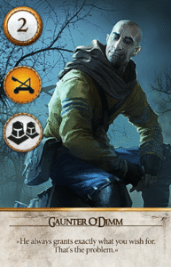 Gaunter O'Dimm Gwent card from The Witcher 3