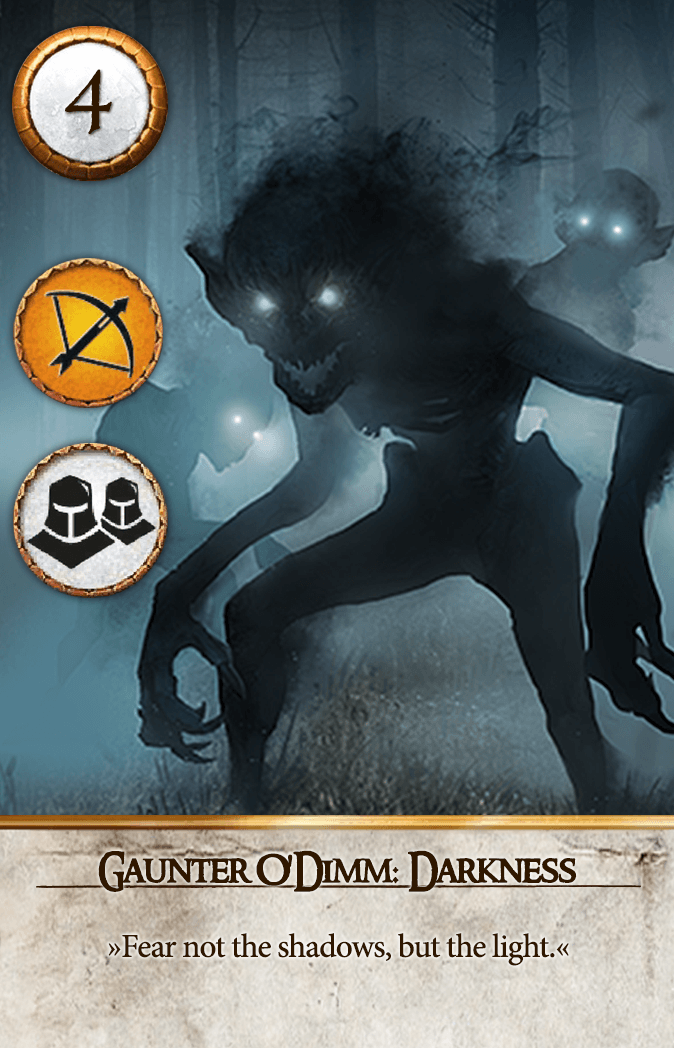 Gaunter O'Dimm: Darkness Gwent card from The Witcher 3
