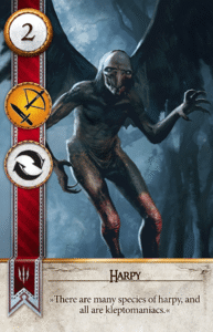 Harpy Gwent card from The Witcher 3