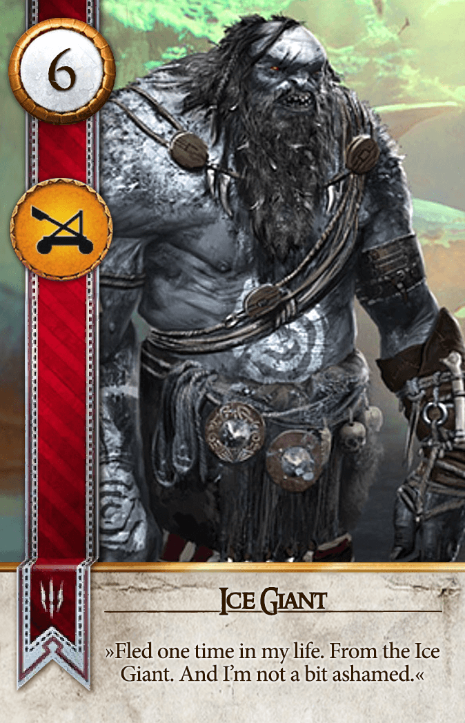 Ice Giant Gwent card from The Witcher 3