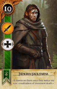 Isengrim Faoiltiarna Gwent card from The Witcher 3