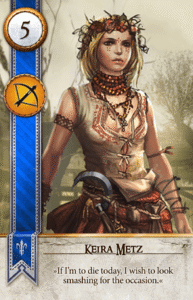 Keira Metz Gwent card from The Witcher 3