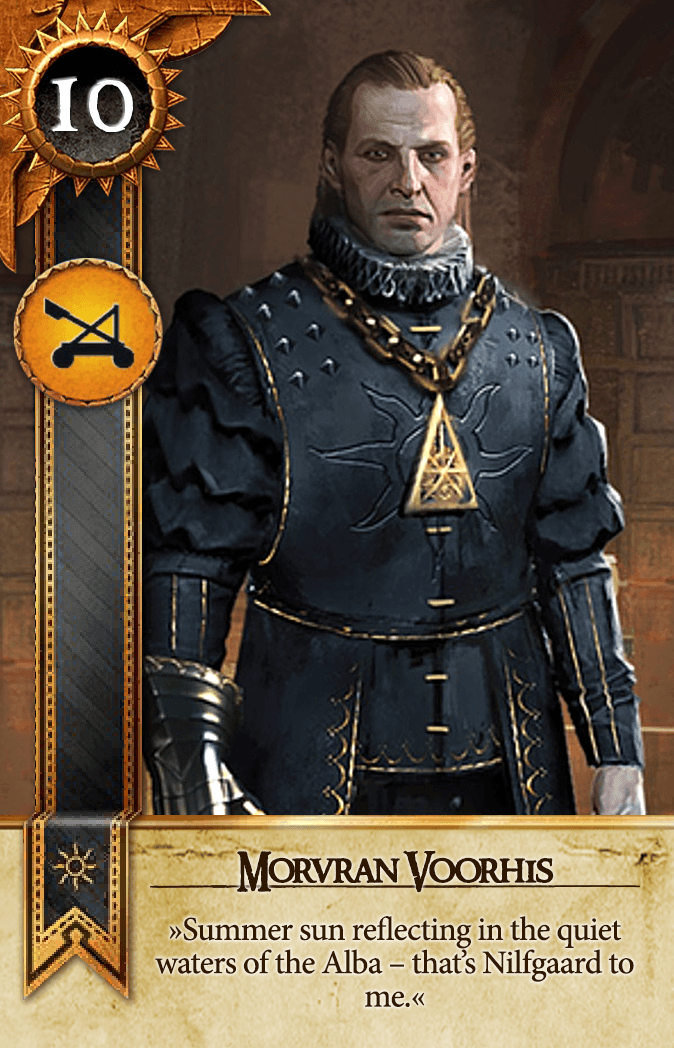 Morvran Voorhis Gwent card from The Witcher 3