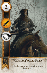 Nausicaa Cavalry Rider Gwent card from The Witcher 3