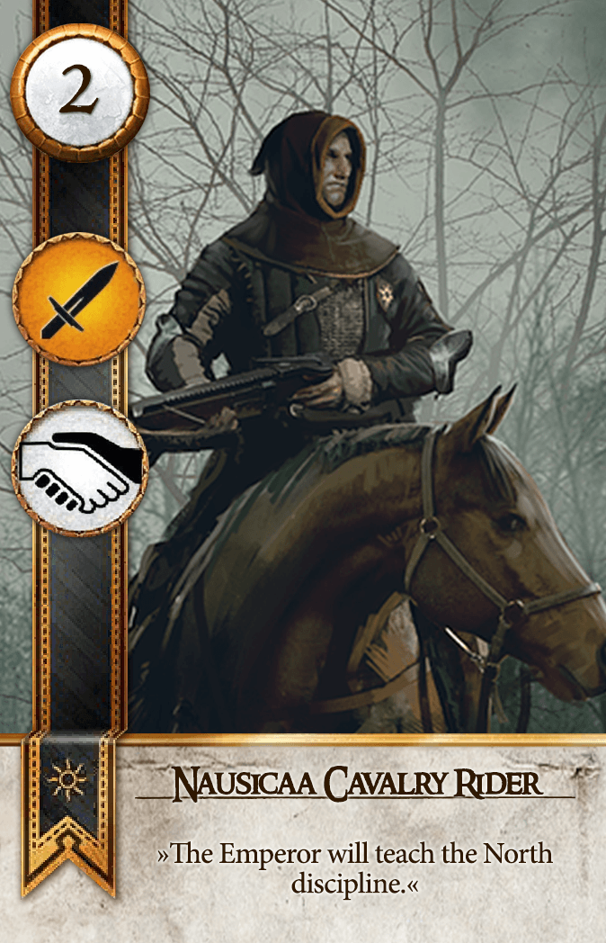 Nausicaa Cavalry Rider Gwent card from The Witcher 3