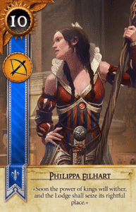 Philippa Eilhart Gwent card from The Witcher 3