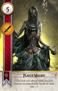 Plague Maiden Gwent card from The Witcher 3