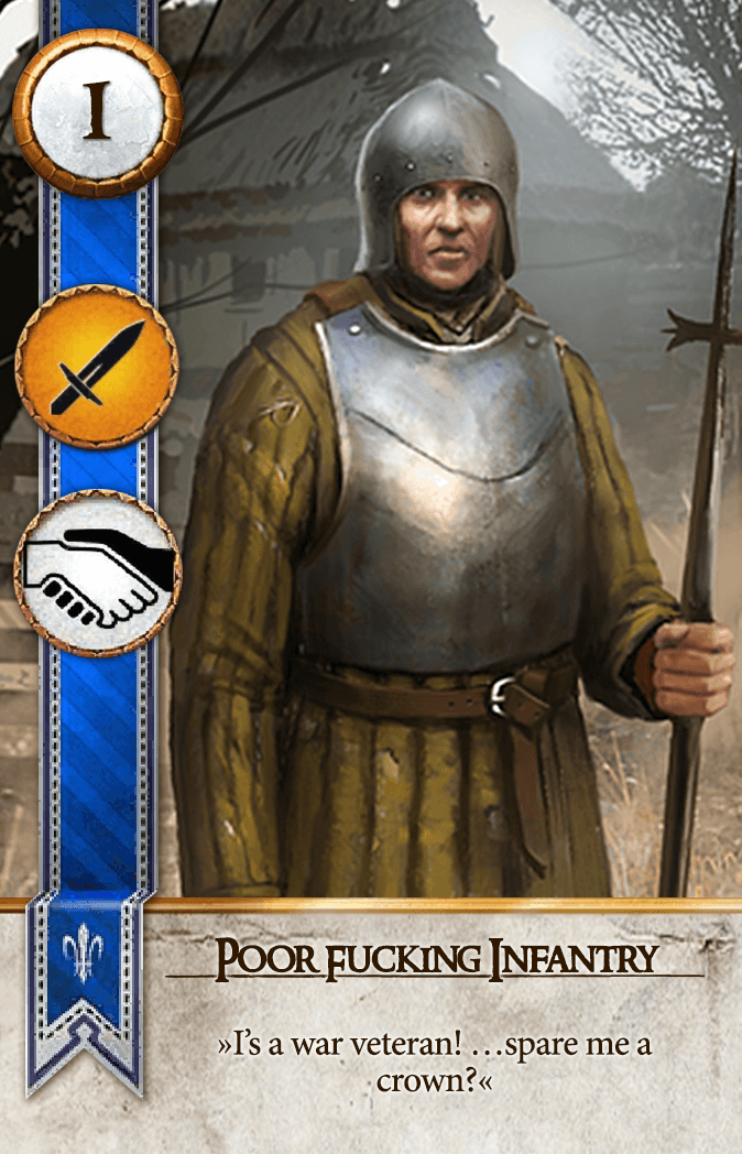 Poor Fucking Infantry Gwent card from The Witcher 3