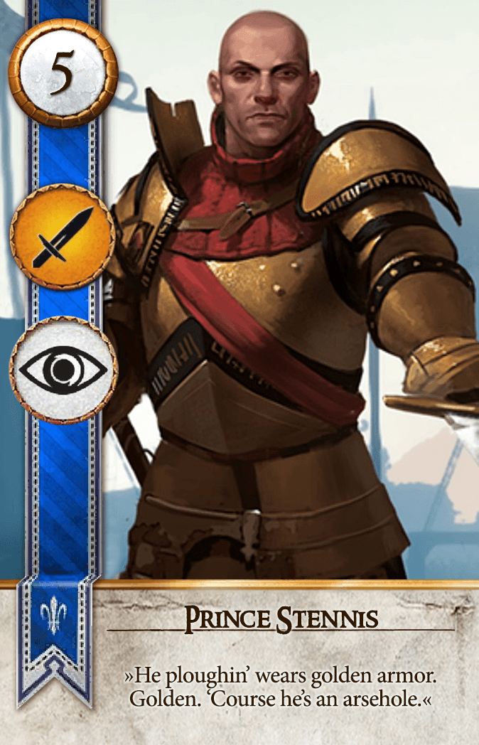Prince Stennis Gwent card from The Witcher 3