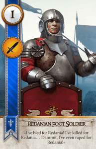 Redanian Foot Soldier Gwent card from The Witcher 3