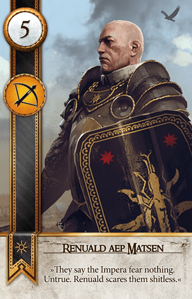 Renuald aep Matsen Gwent card from The Witcher 3