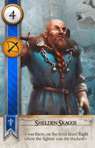 Sheldon Skaggs Gwent card from The Witcher 3