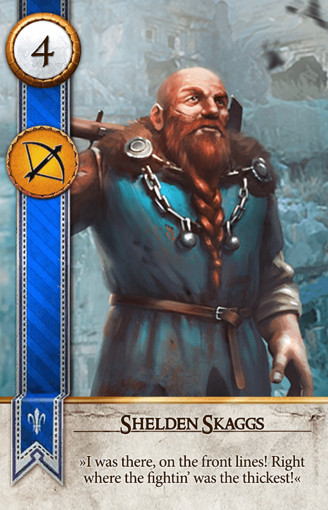Sheldon Skaggs Gwent card from The Witcher 3